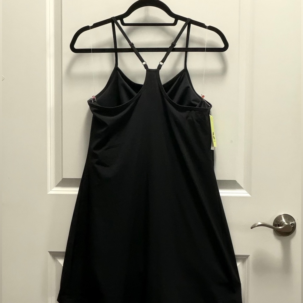 NWT- Black Athletic Dress with Adjustable Straps & Inner Liner w/Shorts - Picture 4 of 16